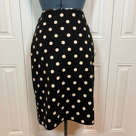 Ann Taylor Black and Tan Polka Dot Skirt Size M - Picture 5 of 5